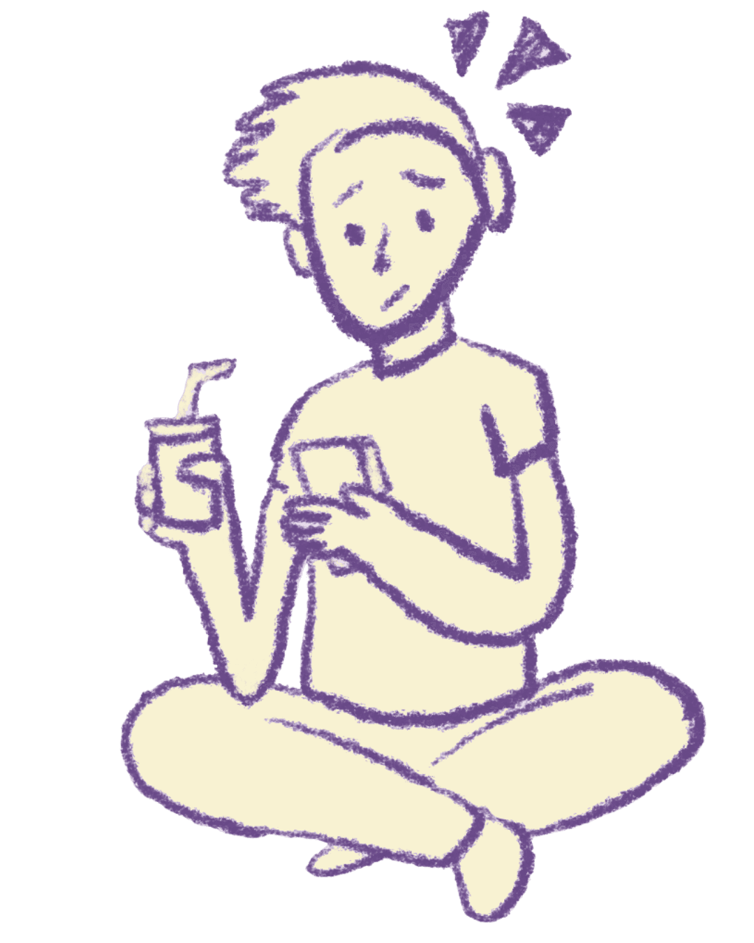 Tired Feminist looking at phone